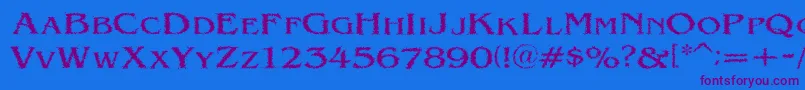 VtcVictorianlintSc Font – Purple Fonts on Blue Background
