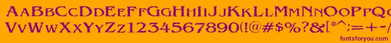 フォントVtcVictorianlintSc – オレンジの背景に紫のフォント