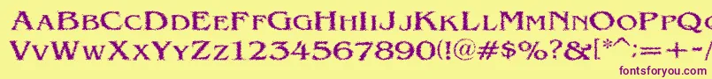 VtcVictorianlintSc Font – Purple Fonts on Yellow Background