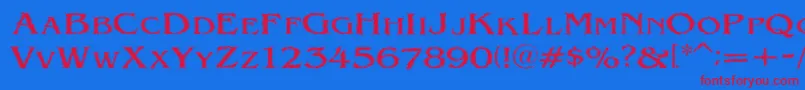 VtcVictorianlintSc-Schriftart – Rote Schriften auf blauem Hintergrund