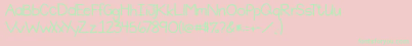 2peasPlainJane Font – Green Fonts on Pink Background