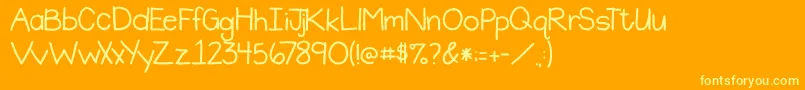 2peasPlainJane Font – Yellow Fonts on Orange Background