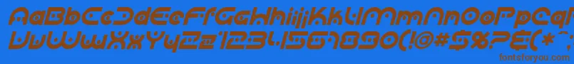 Police Sfplanetaryorbiter Italic – polices brunes sur fond bleu