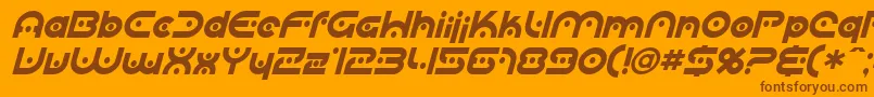 fuente Sfplanetaryorbiter Italic – Fuentes Marrones Sobre Fondo Naranja