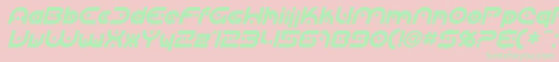 Sfplanetaryorbiter Italic-Schriftart – Grüne Schriften auf rosa Hintergrund