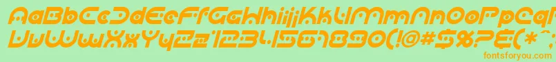 fuente Sfplanetaryorbiter Italic – Fuentes Naranjas Sobre Fondo Verde