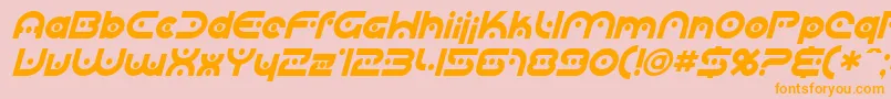 Sfplanetaryorbiter Italic Font – Orange Fonts on Pink Background