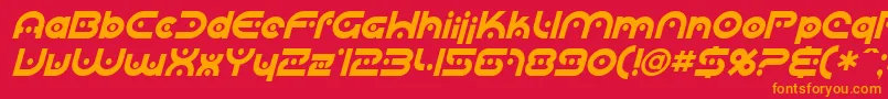 Шрифт Sfplanetaryorbiter Italic – оранжевые шрифты на красном фоне