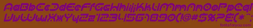 Sfplanetaryorbiter Italic Font – Purple Fonts on Brown Background