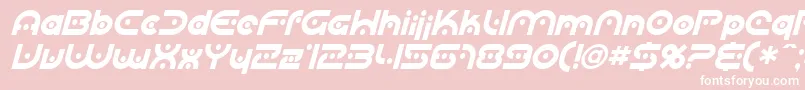 Fonte Sfplanetaryorbiter Italic – fontes brancas em um fundo rosa