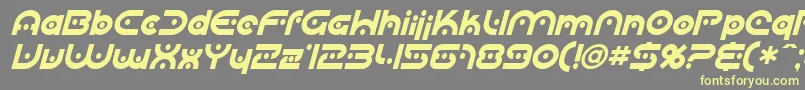 フォントSfplanetaryorbiter Italic – 黄色のフォント、灰色の背景