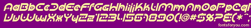 Sfplanetaryorbiter Italic-fontti – keltaiset fontit violetilla taustalla