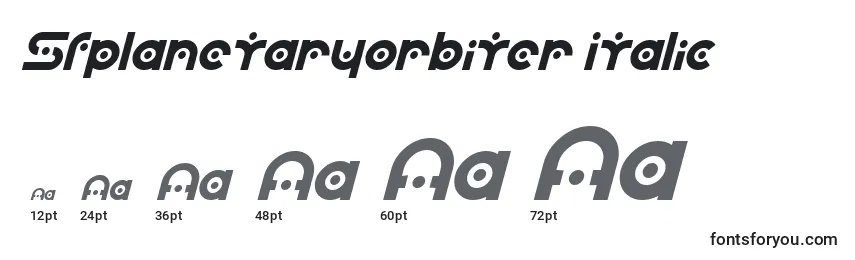 Размеры шрифта Sfplanetaryorbiter Italic