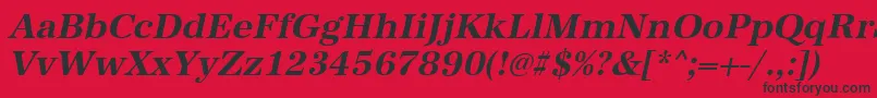 AntiquastdBolditalic Font – Black Fonts on Red Background