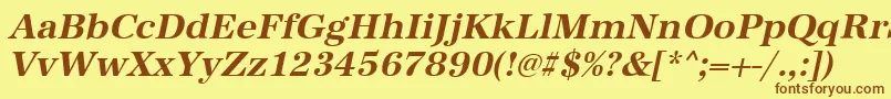 AntiquastdBolditalic Font – Brown Fonts on Yellow Background