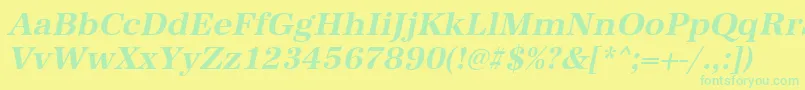 AntiquastdBolditalic Font – Green Fonts on Yellow Background