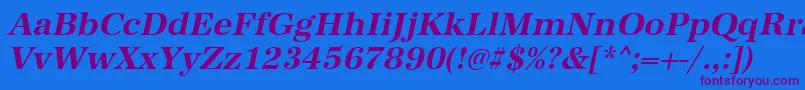 AntiquastdBolditalic Font – Purple Fonts on Blue Background