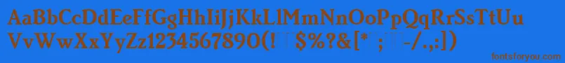 BrightonBoldPlain Font – Brown Fonts on Blue Background
