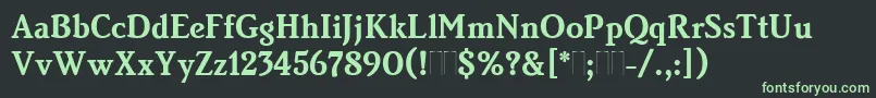 Czcionka BrightonBoldPlain – zielone czcionki na czarnym tle