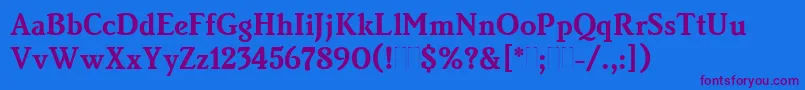 BrightonBoldPlain-Schriftart – Violette Schriften auf blauem Hintergrund