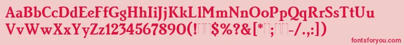 BrightonBoldPlain Font – Red Fonts on Pink Background
