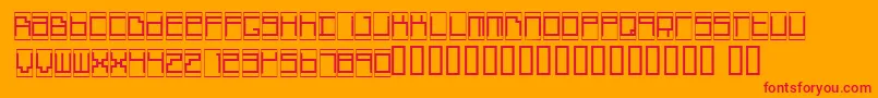 BoxTop-Schriftart – Rote Schriften auf orangefarbenem Hintergrund