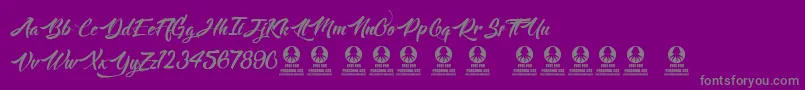 Langoustine Font – Gray Fonts on Purple Background