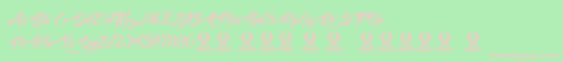 Langoustine-Schriftart – Rosa Schriften auf grünem Hintergrund