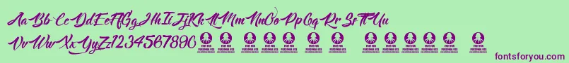 Langoustine Font – Purple Fonts on Green Background
