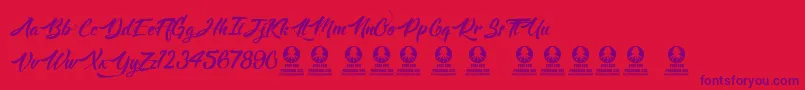 Langoustine Font – Purple Fonts on Red Background