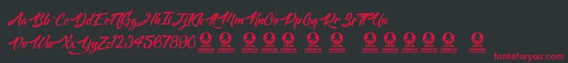 Langoustine Font – Red Fonts on Black Background