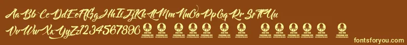 Langoustine Font – Yellow Fonts on Brown Background