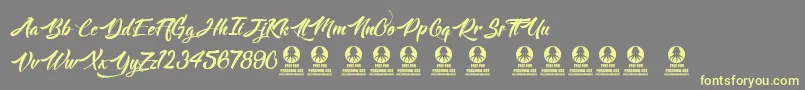 Langoustine Font – Yellow Fonts on Gray Background