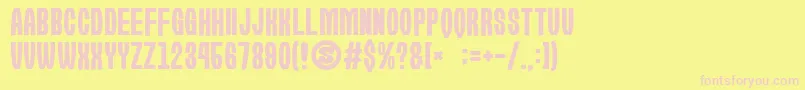 GomariceKirieFu Font – Pink Fonts on Yellow Background