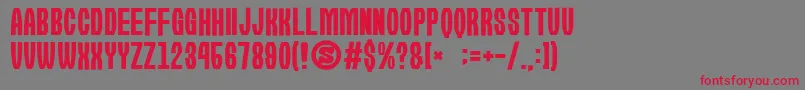 GomariceKirieFu-Schriftart – Rote Schriften auf grauem Hintergrund