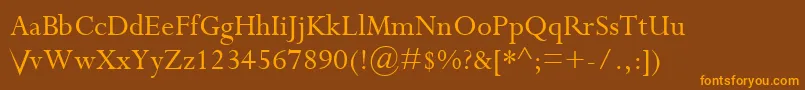 Riven.TheFontV3.0 Font – Orange Fonts on Brown Background