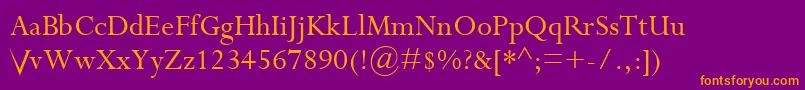 フォントRiven.TheFontV3.0 – 紫色の背景にオレンジのフォント