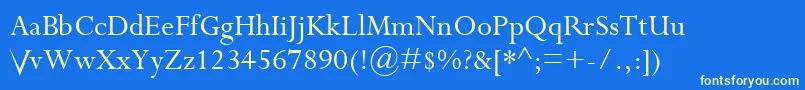 Riven.TheFontV3.0 Font – Yellow Fonts on Blue Background