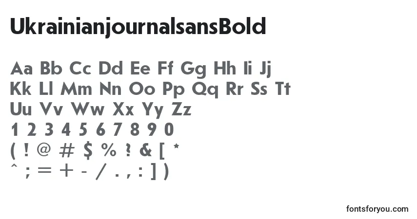 UkrainianjournalsansBoldフォント–アルファベット、数字、特殊文字