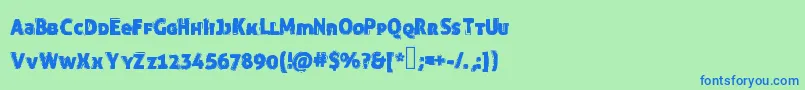Funnytrip Font – Blue Fonts on Green Background