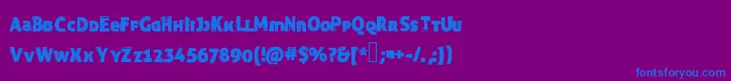 フォントFunnytrip – 紫色の背景に青い文字