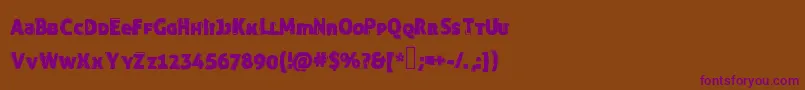 Funnytrip-fontti – violetit fontit ruskealla taustalla