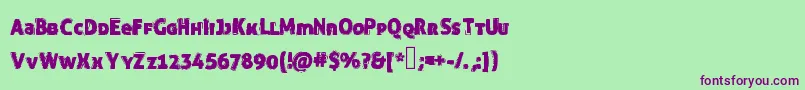 Шрифт Funnytrip – фиолетовые шрифты на зелёном фоне