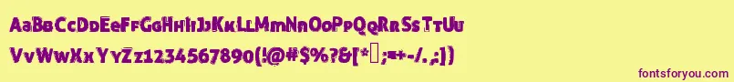 Funnytrip-fontti – violetit fontit keltaisella taustalla