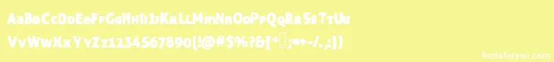 Funnytrip-fontti – valkoiset fontit keltaisella taustalla
