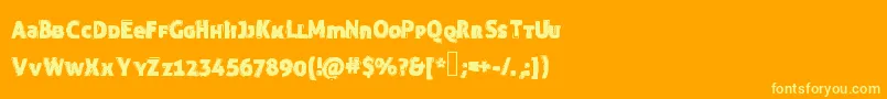 Funnytrip-Schriftart – Gelbe Schriften auf orangefarbenem Hintergrund