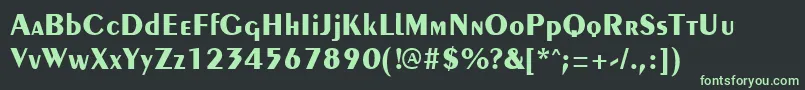 PenyaeBold-fontti – vihreät fontit mustalla taustalla