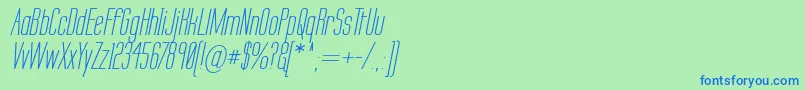 Шрифт Labtseci – синие шрифты на зелёном фоне