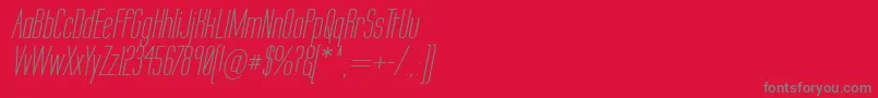 フォントLabtseci – 赤い背景に灰色の文字