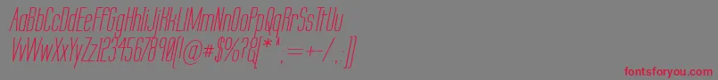 フォントLabtseci – 赤い文字の灰色の背景